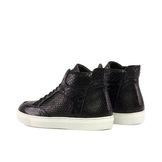 Ambrogio Bespoke Black Python High-Top Sneakers (AMB2335)