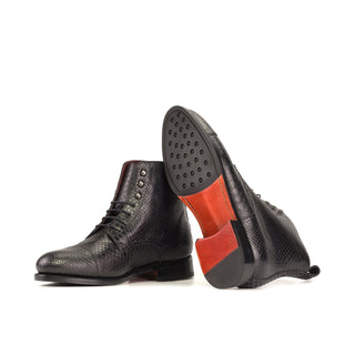Ambrogio Bespoke Black Python Jumper Boots (AMB2426)