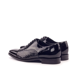 Ambrogio Bespoke Black Snake-Skin / Patent Oxfords (AMB1797)