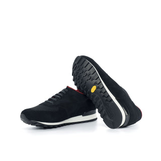 Ambrogio Bespoke Black Suede Jogger Sneakers (AMB1854)