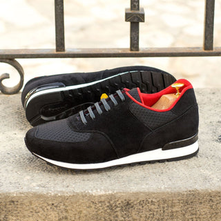 Ambrogio Bespoke Black Suede Jogger Sneakers (AMB1854)
