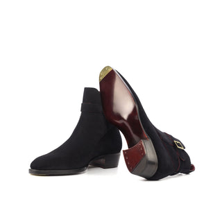 Ambrogio Bespoke Black Suede Jophpur Boots (AMB1755)