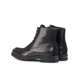 Ambrogio Bespoke Black Suede / Leather Moccasin Boots (AMB1760)