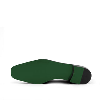Ambrogio Bespoke Blue & Green Blackwatch Sartorial Fabric Drake Tassels Loafers (AMB1727)