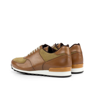 Ambrogio Bespoke Brown & Camel Suede / Leather Jogger Sneakers (AMB1853)