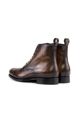 Ambrogio Bespoke Brown Patina Leather Jumper Boots (AMB2507)-AmbrogioShoes