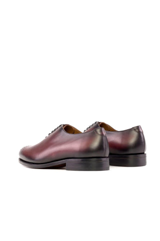 Ambrogio Bespoke Burgundy Calf-SKin Leather Wholecut Oxfords (AMB2531)-AmbrogioShoes