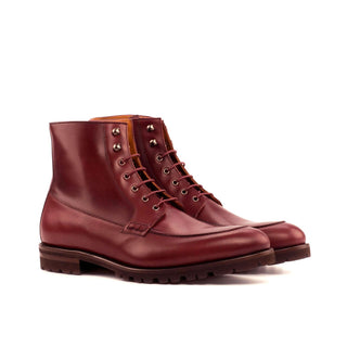 Ambrogio Bespoke Burgundy Leather Moccasin Boots (AMB1607)