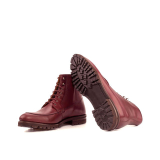 Ambrogio Bespoke Burgundy Leather Moccasin Boots (AMB1607)