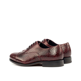 Ambrogio Bespoke Burgundy Snake-Skin Oxfords (AMB1567)