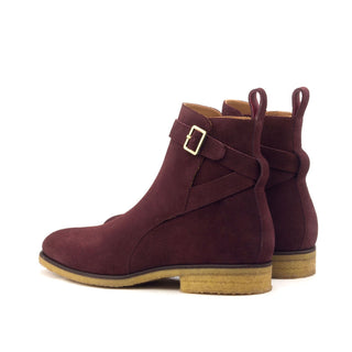 Ambrogio Bespoke Burgundy Suede Jodhpur Boots (AMB1779)