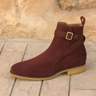 Ambrogio Bespoke Burgundy Suede Jodhpur Boots (AMB1779)