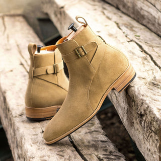 Ambrogio Bespoke Camel Suede Jophpur Boots (AMB1754)