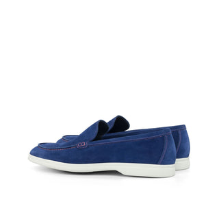 Ambrogio Bespoke Cobalt Blue Suede Moccasin Flex Sport Loafers (AMB1666)