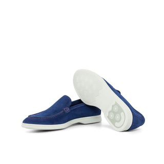 Ambrogio Bespoke Cobalt Blue Suede Moccasin Flex Sport Loafers (AMB1666)