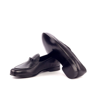 Ambrogio Bespoke Custom Black Full Grain / Leather Belgian Loafers (AMB1976)