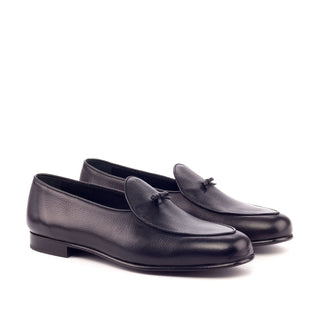 Ambrogio Bespoke Custom Black Full Grain / Leather Belgian Loafers (AMB1976)