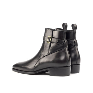 Ambrogio Bespoke Custom Black Polished Leather Jodhpur Boots (AMB1864)