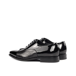 Ambrogio Bespoke Custom Black Snake-Skin / Patent Oxfords (AMB1901)