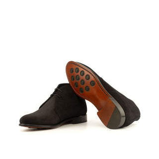 Ambrogio Bespoke Custom Black Suede Chukka Boots (AMB1989)