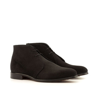 Ambrogio Bespoke Custom Black Suede Chukka Boots (AMB1989)