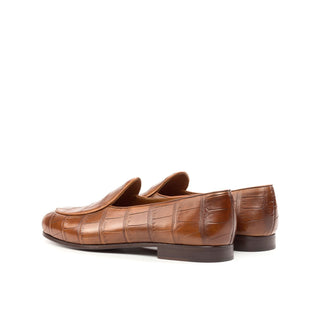 Ambrogio Bespoke Custom Brown Alligator Belgian Loafers (AMB2189)