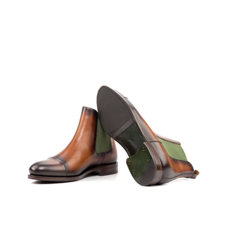 Ambrogio Bespoke Custom Brown Leather Chelsea Boots (AMB1862)