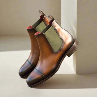 Ambrogio Bespoke Custom Brown Leather Chelsea Boots (AMB1862)