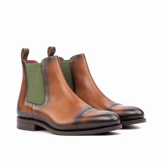 Ambrogio Bespoke Custom Brown Leather Chelsea Boots (AMB1862)