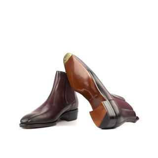 Ambrogio Bespoke Custom Burgundy Leather Chelsea Boots (AMB1944)