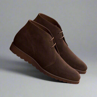 Ambrogio Bespoke Custom Dark Brown Suede Chukka Boots (AMB2009)
