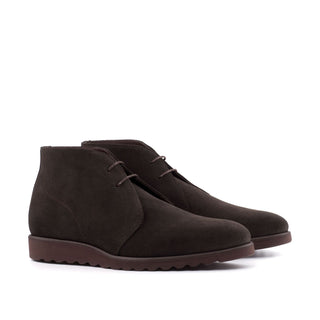 Ambrogio Bespoke Custom Dark Brown Suede Chukka Boots (AMB2009)
