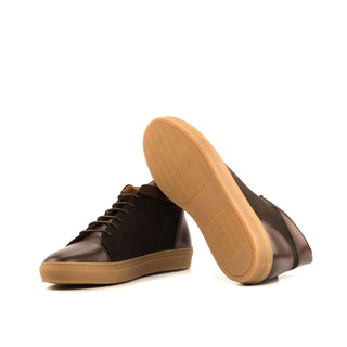 Ambrogio Bespoke Custom Dark Brown Suede / Leather High-Top Sneakers (AMB2002)