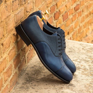 Ambrogio Bespoke Custom Navy Full Grain / Leather Oxfords (AMB2119)