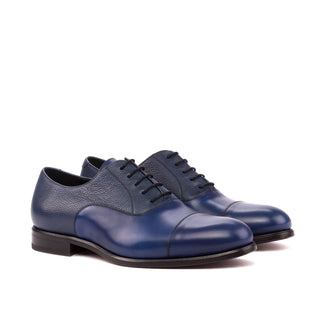Ambrogio Bespoke Custom Navy Full Grain / Leather Oxfords (AMB2119)