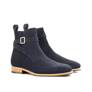 Ambrogio Bespoke Custom Navy Suede Jodhpur Boots (AMB1876)