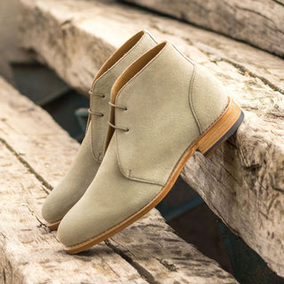 Ambrogio Bespoke Custom Sand Suede Flex Chukka Boots (AMB2198)