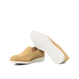 Ambrogio Bespoke Custom Sand Suede Slip-On Loafers (AMB2109)