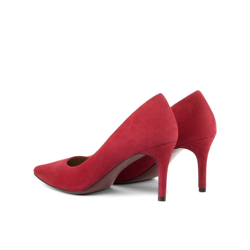 Ambrogio Bespoke Custom Women's Shoes Passion Red Suede Leather Florence Pump (AMBW1110)-AmbrogioShoes