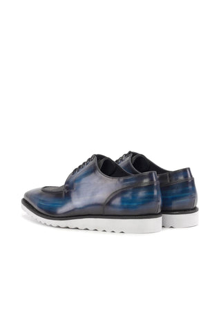 Ambrogio Bespoke Denim Patina Leather Derby Split Toe Oxfords (AMB2509)-AmbrogioShoes