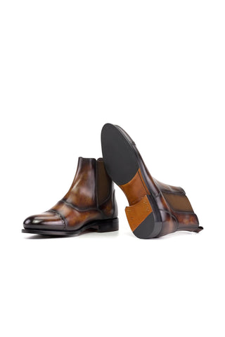 Ambrogio Bespoke Fire Patina Leather Chelsea Boots (AMB2487)-AmbrogioShoes