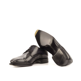 Ambrogio Bespoke Gray Patina Leather Derby Oxfords (AMB1736)
