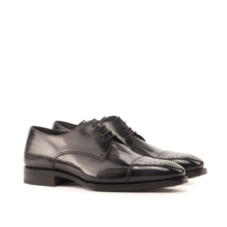 Ambrogio Bespoke Gray Patina Leather Derby Oxfords (AMB1736)
