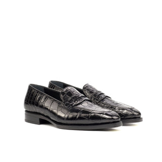 Ambrogio Bespoke Gray Patina Leather Oxfords (AMB1742)