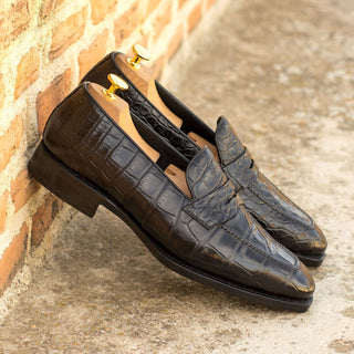 Ambrogio Bespoke Gray Patina Leather Oxfords (AMB1742)