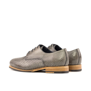 Ambrogio Bespoke Gray Python Derby Oxfords (AMB2422)