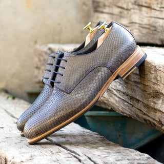 Ambrogio Bespoke Gray Python Derby Oxfords (AMB2422)