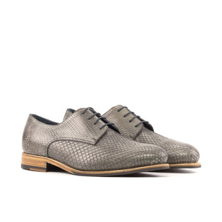 Ambrogio Bespoke Gray Python Derby Oxfords (AMB2422)