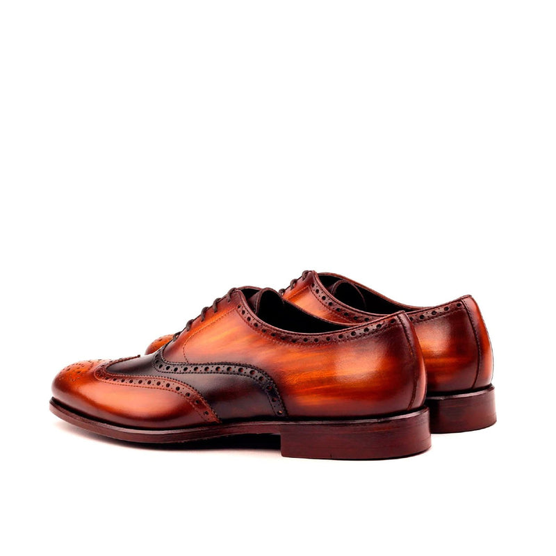 Ambrogio 2547 Bespoke Custom Men's Shoes Dark Brown & Cognac Patina / Calf-Skin Leather Brogue Oxfords (AMB1561)-AmbrogioShoes