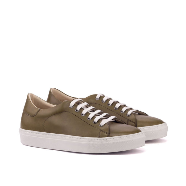 Ambrogio 3136 Bespoke Custom Men's Shoes Olive Green Calf-Skin Leather Casual Sneakers (AMB1621)-AmbrogioShoes